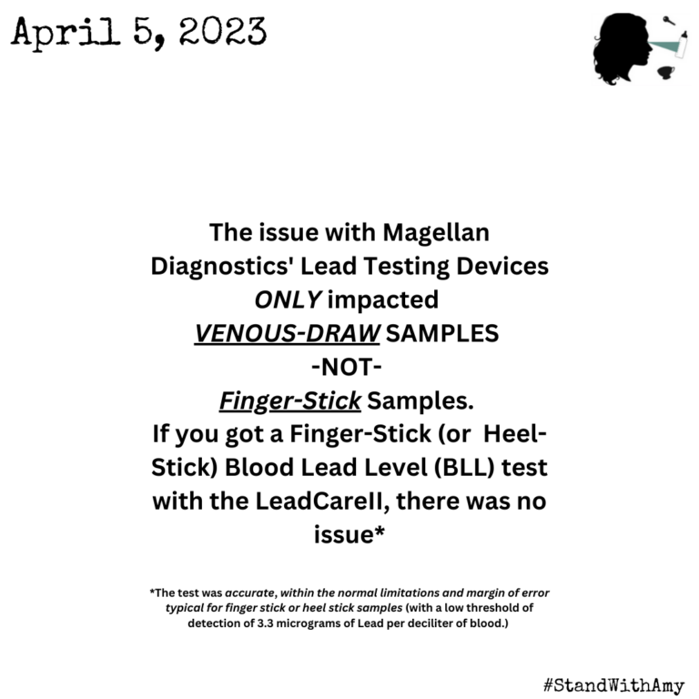 A few quick words about the blood Lead testing controversy in the news today #MagellanDiagnostics #StandWithAmy