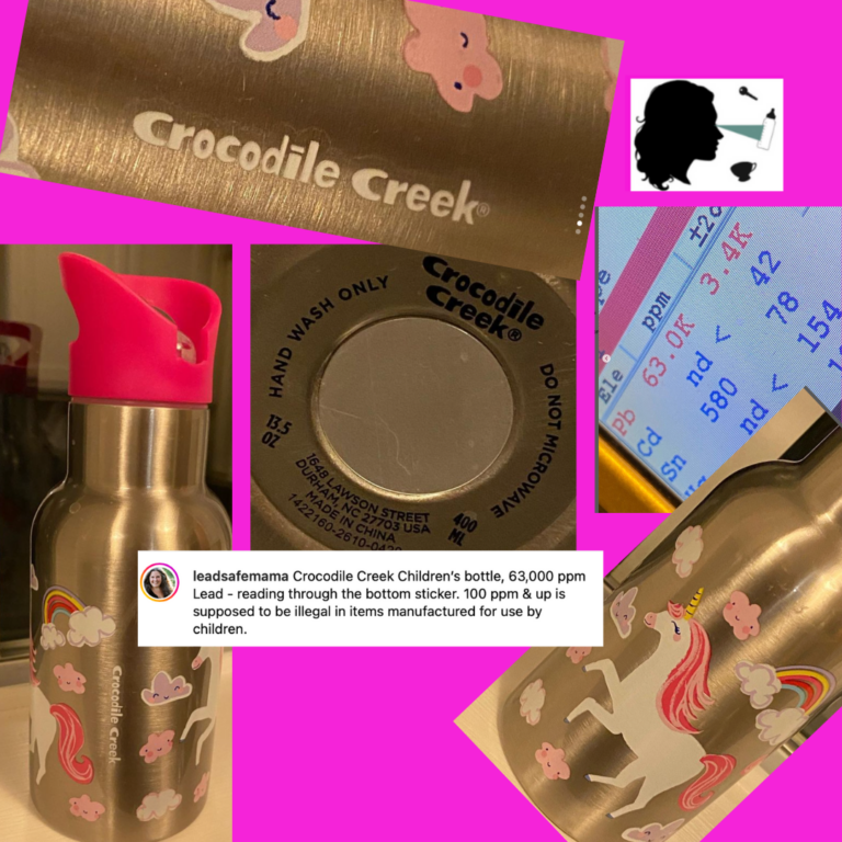 Full exchange with Crocodile Creek over Lead Safe Mama, LLC’s findings of Lead in their children’s stainless water bottles