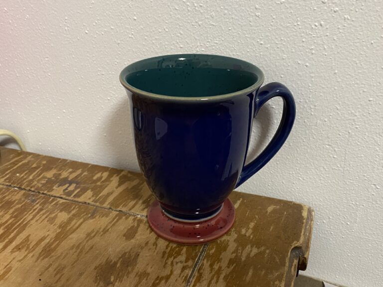 Green, Red & Blue Denby Mug, Made in England (sent in by Claire in MO): 145 ppm Lead (on interior glaze)