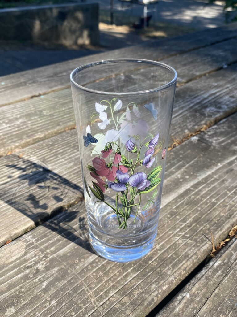 XRF test results for Portmeirion highball glass with “Sweet Pea” floral design — sent in by Shelly in California