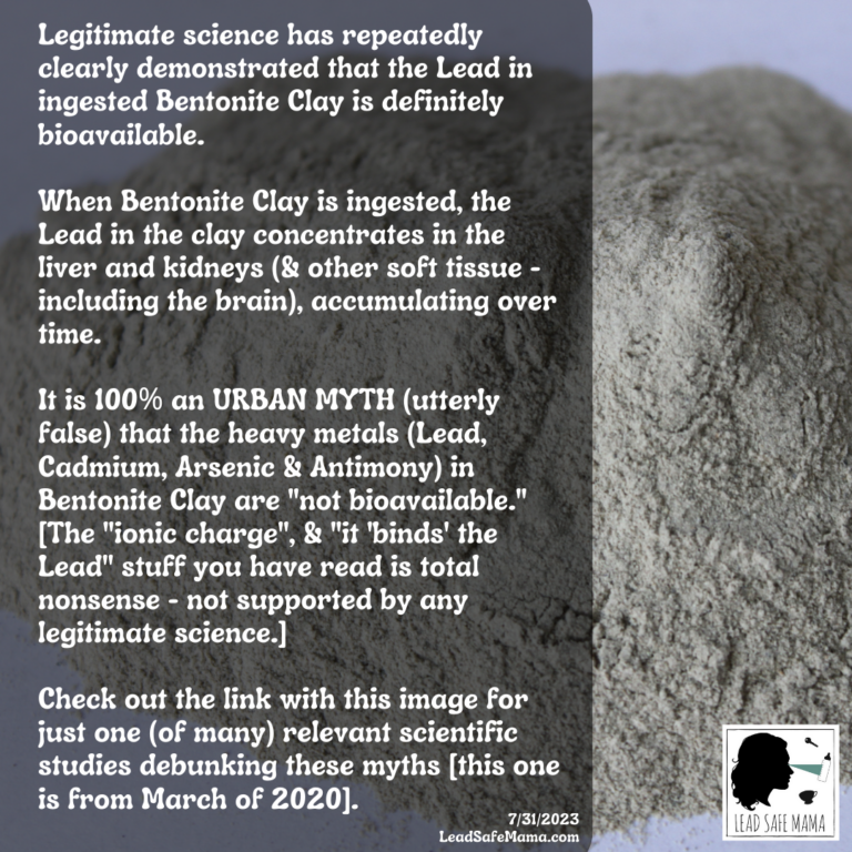 Fact Check: Is the Lead in Bentonite Clay bioavailable?