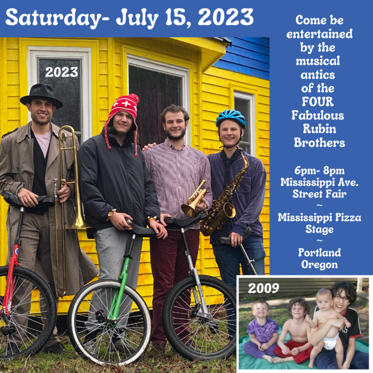 Are you in Portland, Oregon this week? Please join the Rubin Family on Saturday!