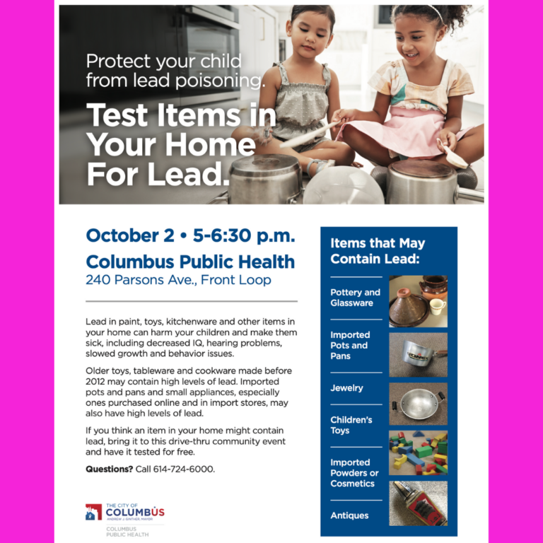 Collaborative outreach event hosted by the City of Columbus, Ohio on Monday — October 2, 2023 — with FREE consumer goods testing