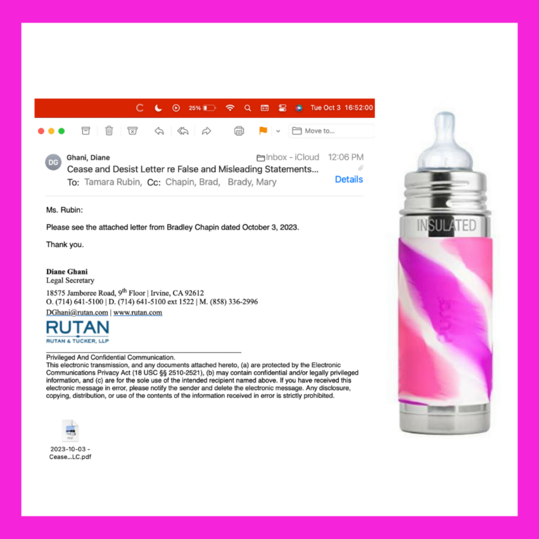 Today Pura Stainless sent me a threatening Cease & Desist letter from their lawyers! Check out the letter and my responses here.