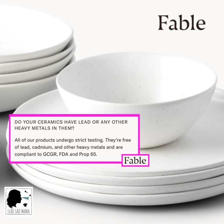 Popular Canadian Fable dishware (sold as “non-toxic” & “Lead-free”) tests positive for Lead in glaze — read more here