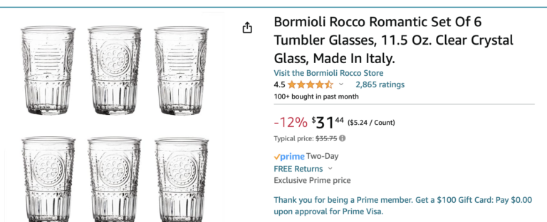 Lead-Free, on Sale on Amazon Today! Pretty Drinking Glasses