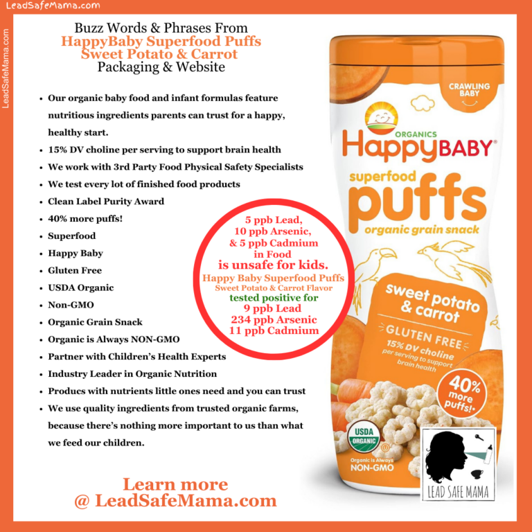 March 2024 Independent Laboratory Test Report for Happy Baby Superfood Puffs in “Sweet Potato & Carrot” Flavor