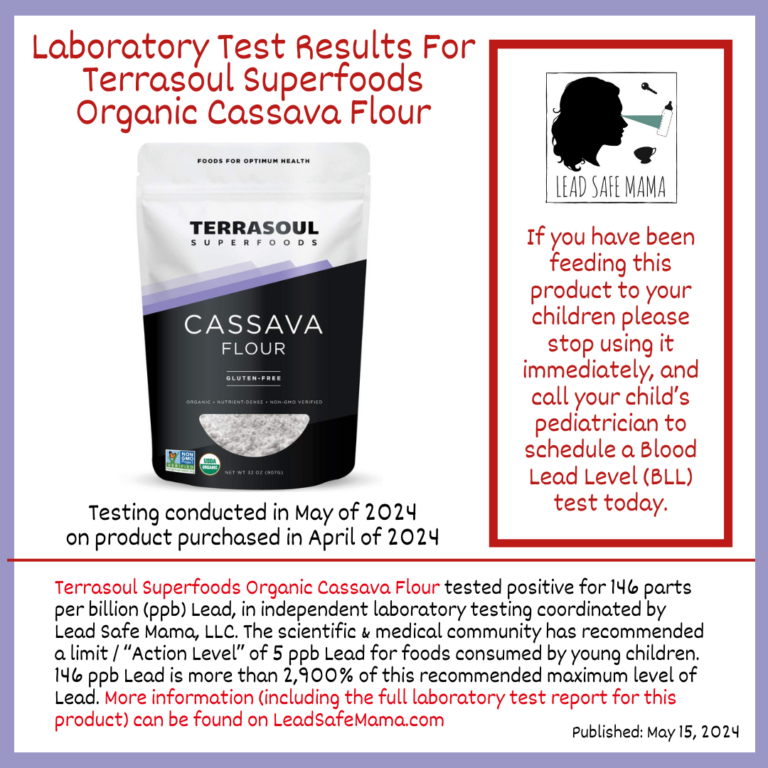 Cassava Testing: Terrasoul Superfoods Organic Cassava Flour Tested for Lead, Cadmium, Mercury, & Arsenic