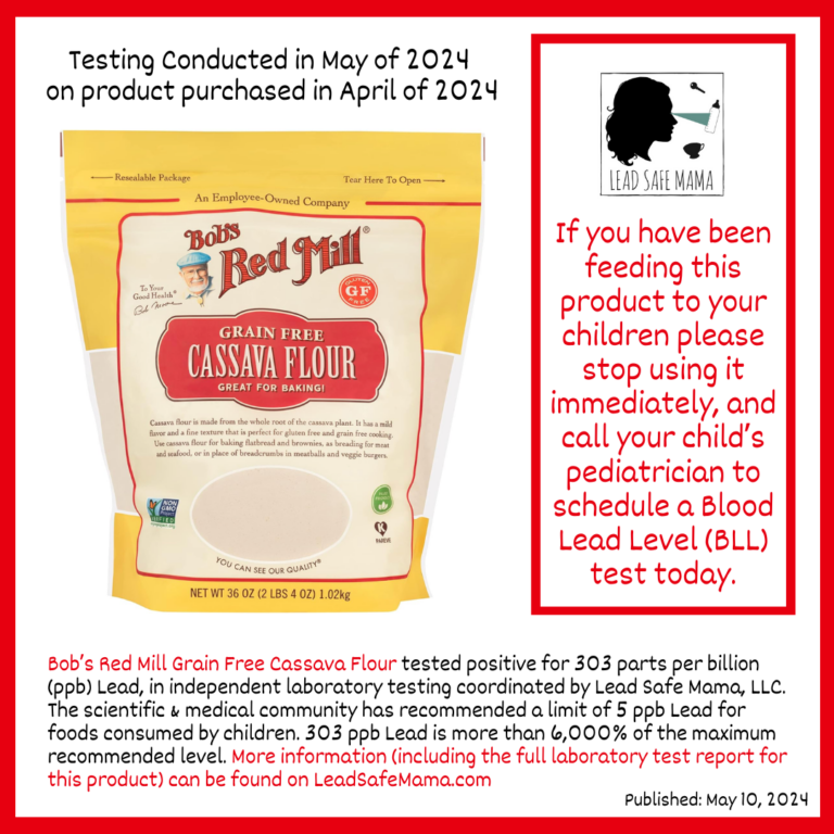 Cassava Testing: Bob’s Red Mill Grain Free Cassava Flour Tested for Lead, Cadmium, Mercury & Arsenic