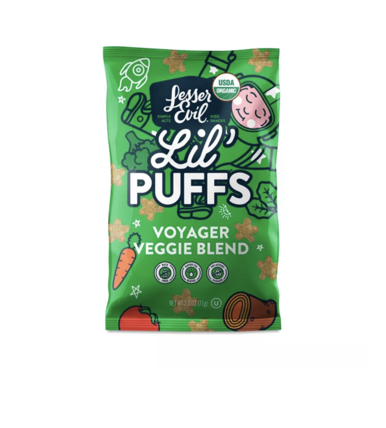 Lesser Evil Lil’ Puffs Voyager Veggie Blend tested positive for 1,980% of the proposed “Action Level” for Lead in food for small children. Read the Laboratory report here.