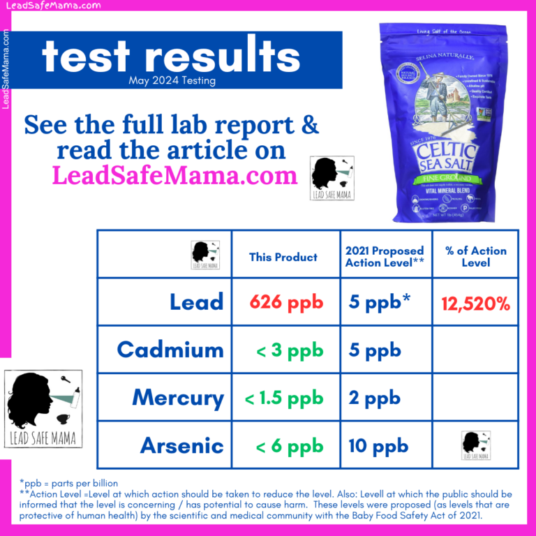 Selina Naturally Celtic Salt has extremely high levels of Lead and ...