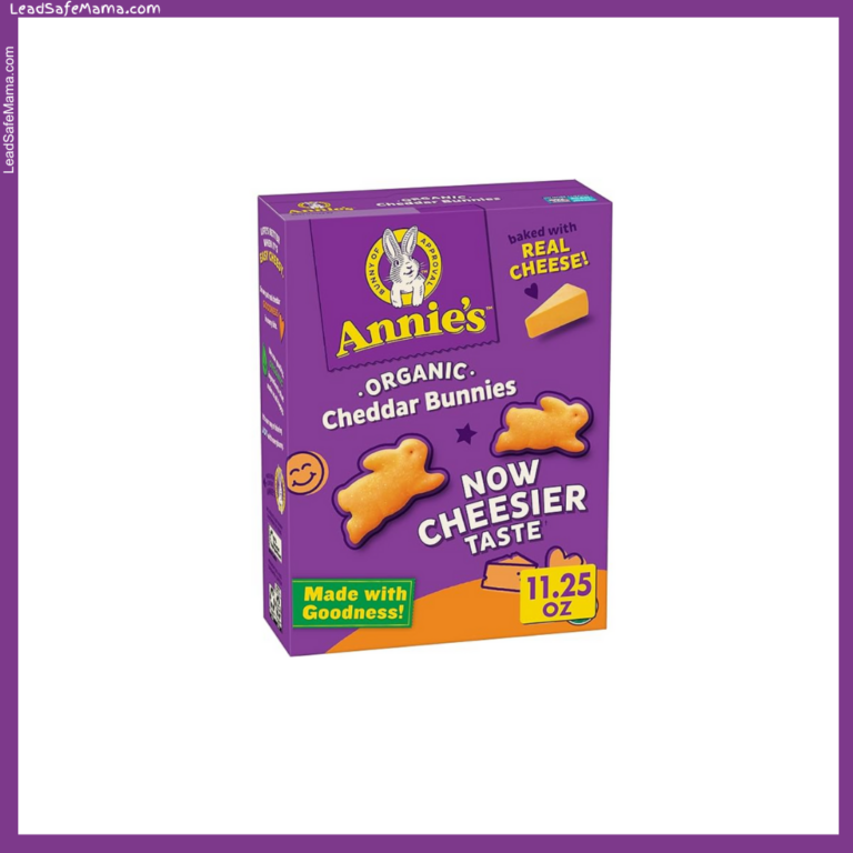 Annie’s Organic Cheddar Bunnies test positive for unsafe levels of Cadmium, a known carcinogen. See the lab report here.