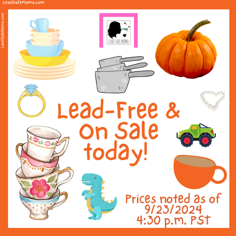 Lead-Free & On Sale Today — Monday, September 23, 2024