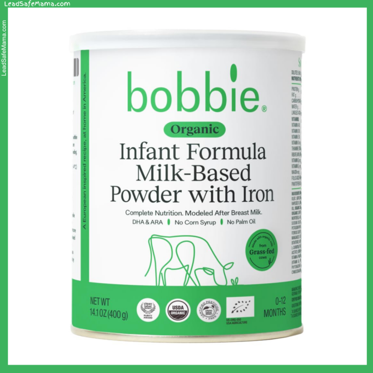 Bobbie Organic Infant Formula Milk-Based Powder With Iron – Green & White Can (Made in USA): 2024 Lab Report – Testing For Lead, Mercury, Cadmium, & Arsenic