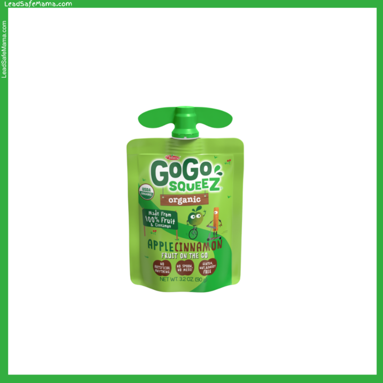 GoGo Squeez Organic AppleCinnamon Fruit On The Go Pouch: 2024 Lab Report Testing for Lead, Mercury, Cadmium, & Arsenic