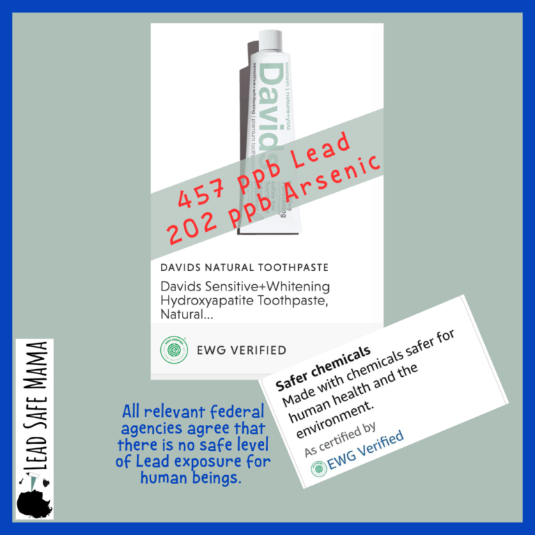 EWG continues to give Lead-contaminated products high-ratings in 2025 — See our social media post here