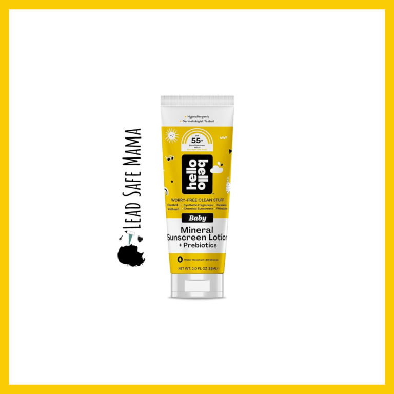 Testing Hello Bello SPF 55+ Baby Mineral Sunscreen Lotion + Prebiotics for Lead, Cadmium, Arsenic, & Mercury with Independent, Third-party Laboratory Analysis