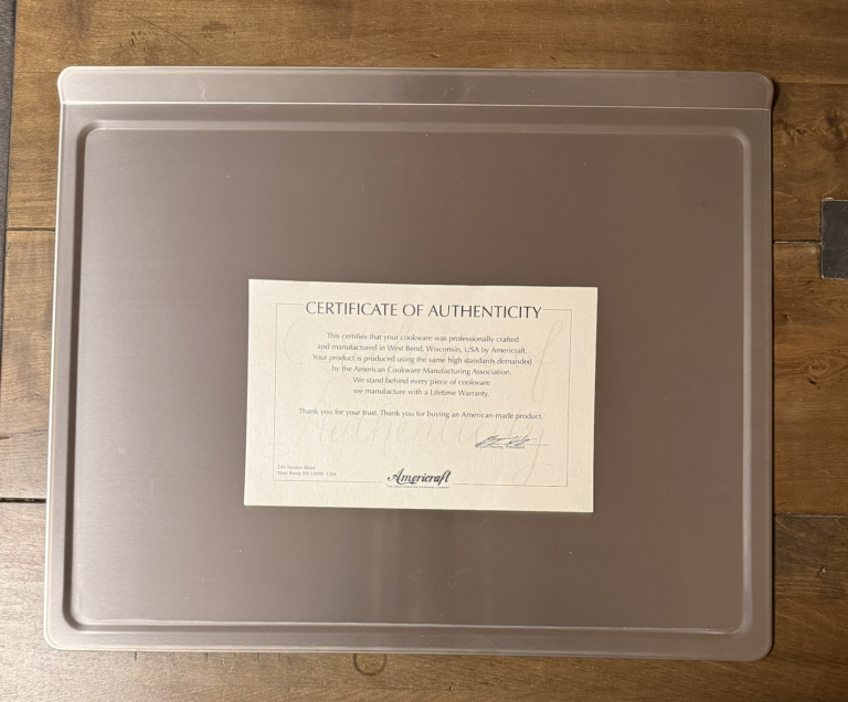 XRF Test Results for a 360 Cookware Stainless Steel Large-Sized Cookie Sheet