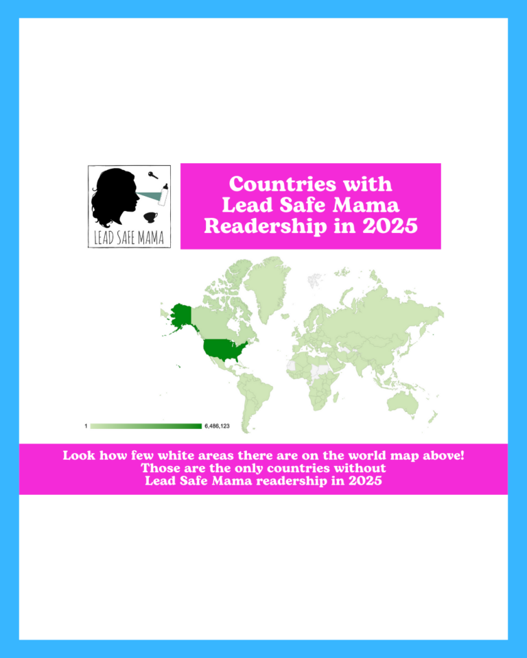 Here’s every country with Lead Safe Mama readership in 2025!