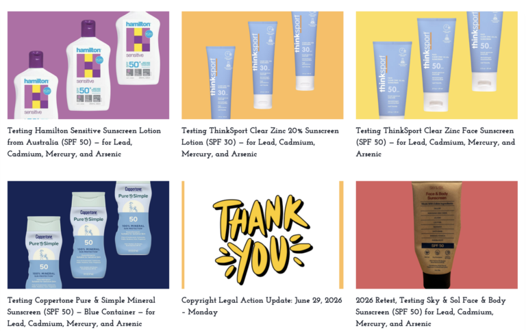 FOUR Newly Published Sunscreen Lab Reports!