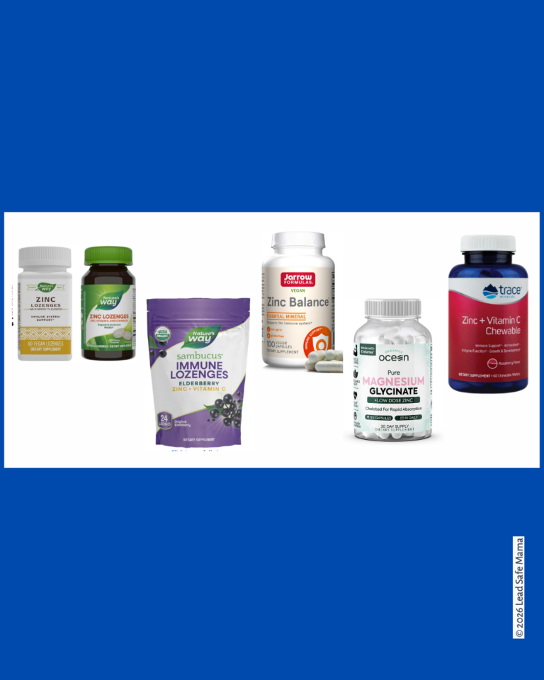 Comparative Chart with Lab Test Results for Various Zinc Containing Supplement Products