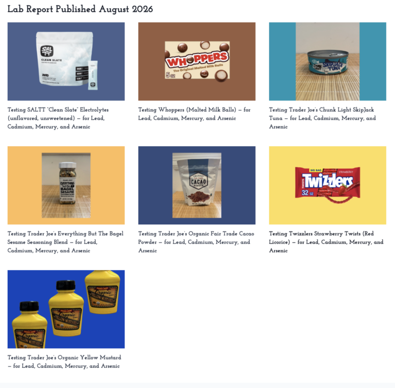 7 new lab reports published to date in August of 2026 — Upated